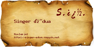 Singer Édua névjegykártya
